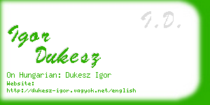igor dukesz business card